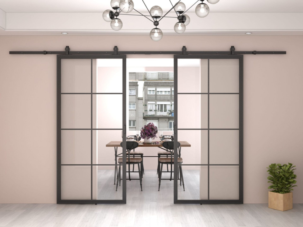 New Yorker dobbelt skydedør inkl. skinne og softclose